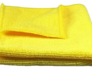<main class="notranslate"> Microvezeldoek geel 40x40 cm, 350 GSM, zware kwaliteit en krachtige, goed absorberende doeken voor schoonmaak auto, keukens, badkamers en andere oppervlaktes