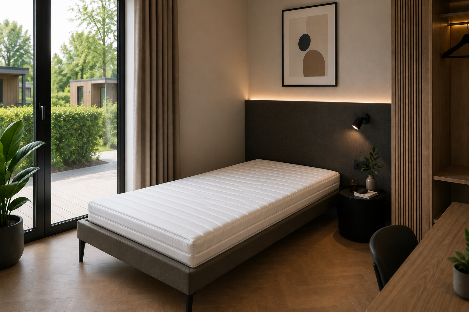 Matras KOUDSCHUIM/HYBRID met witte afritsbare tijk (80x210x25)